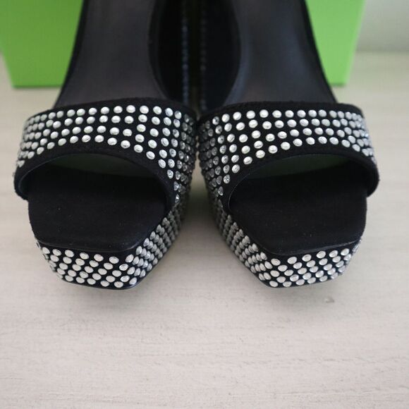 Sam Edelman I3466M1 Sz 7M Black Nellie Glitz Platform Heeled Sandals $190 - Picture 12 of 13